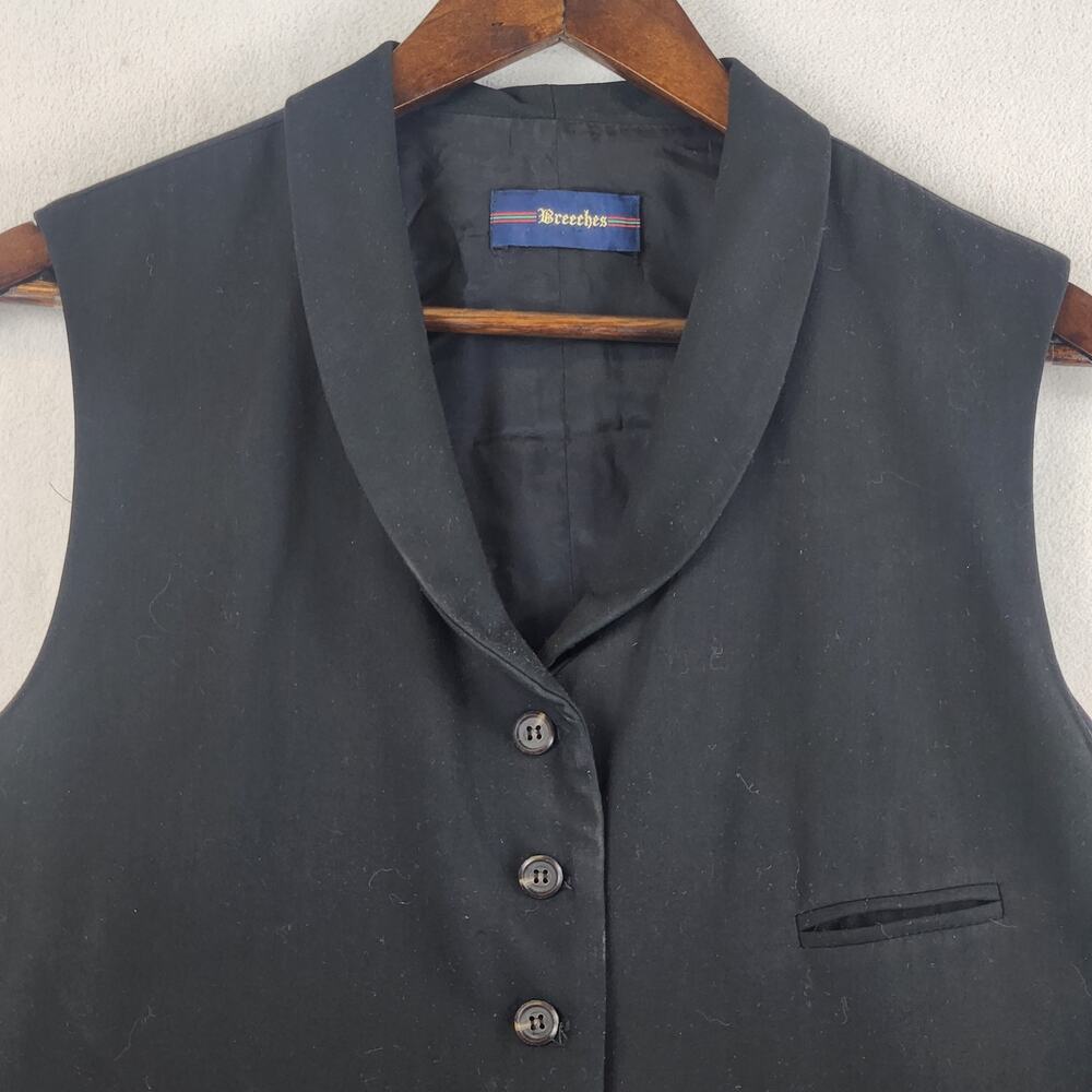 Breeches Womens Suit Vest L Black Shawl Collar 8-Button Lined USA Made Vintage - Picture 4 of 12
